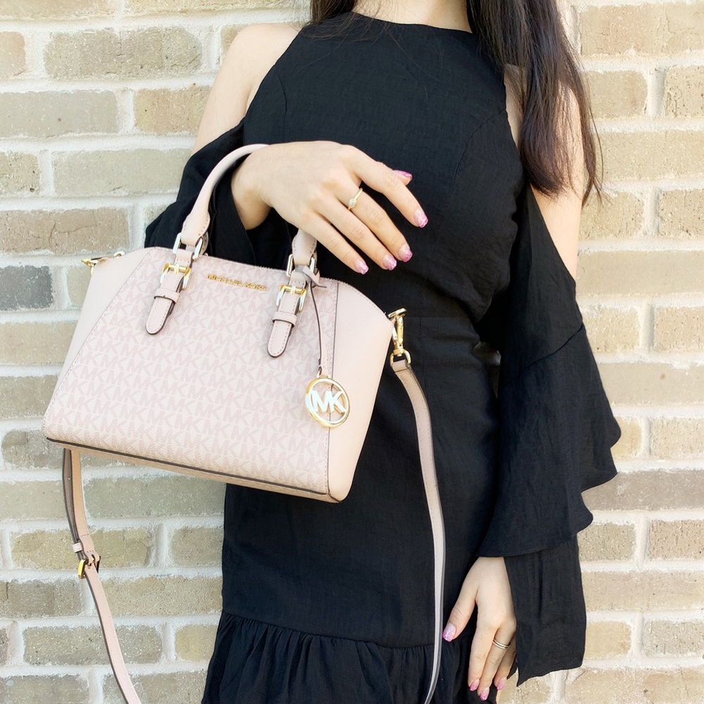 👜💕-NWT Michael Kors pink mk Satchel - Picture 5 of 5